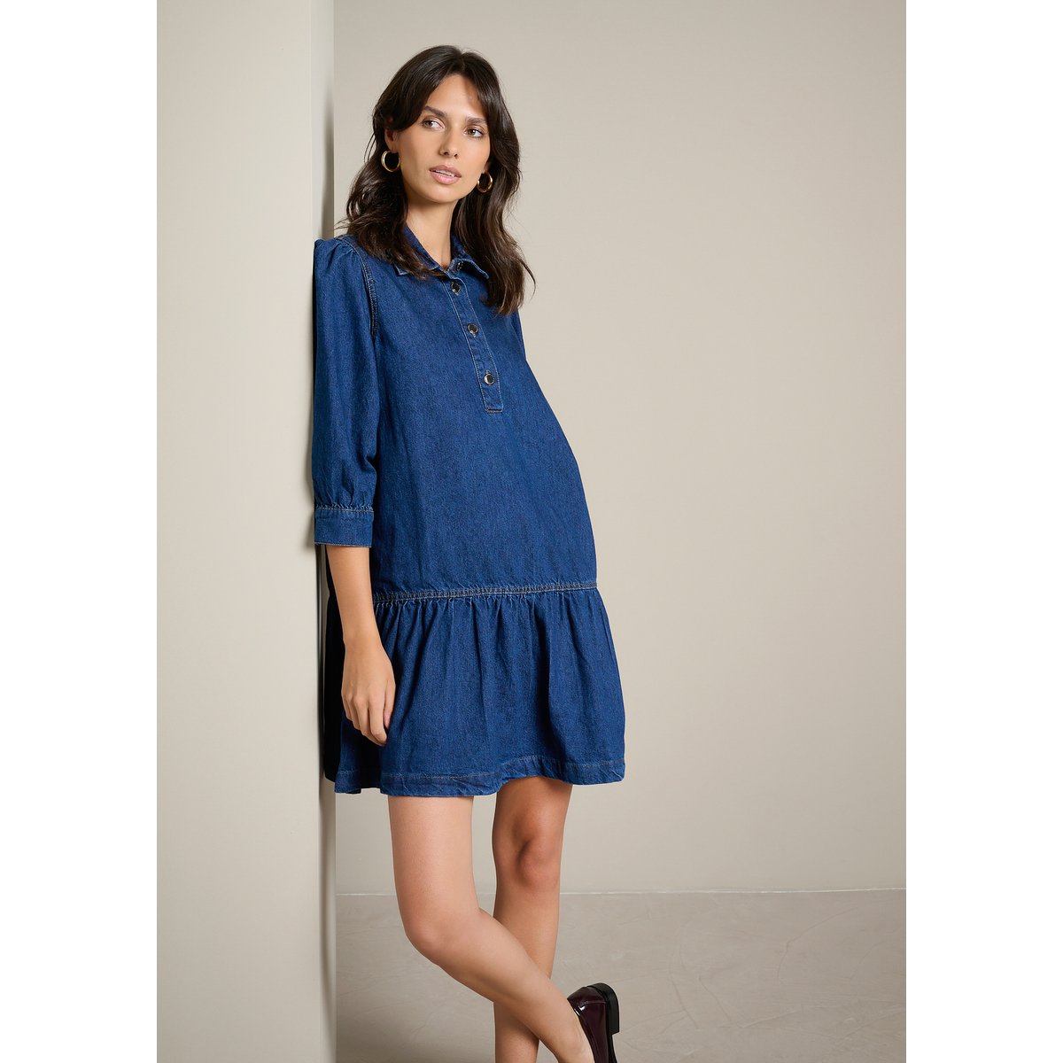 Robe courte en denim medium blue, LOLALIZA