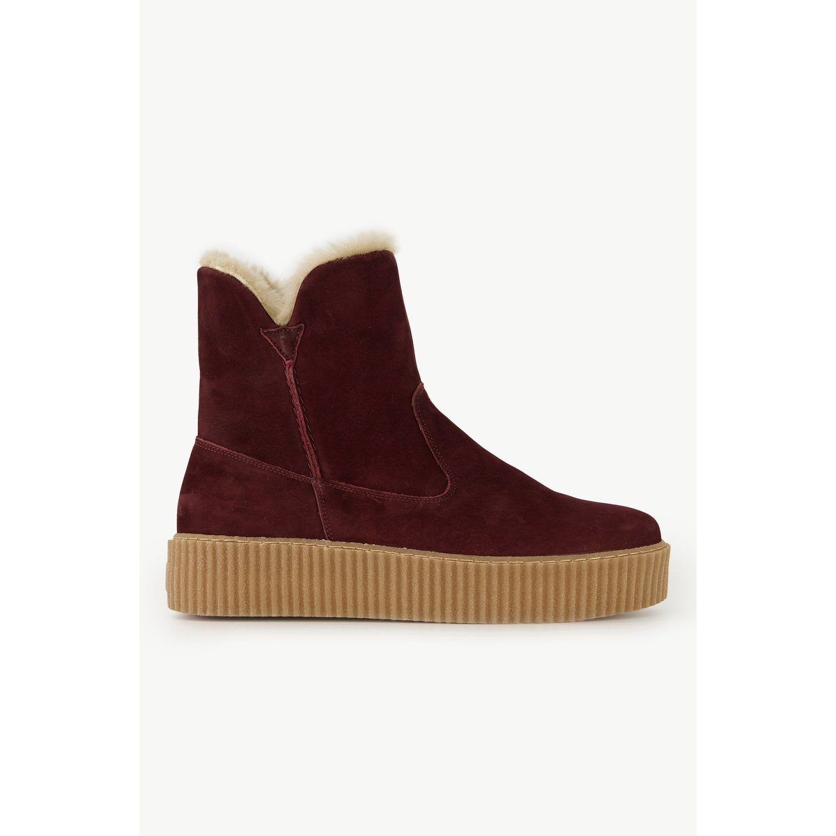 Bottines en cuir avec semelle de propreté , pied large bordeaux, ULLA POPKEN
