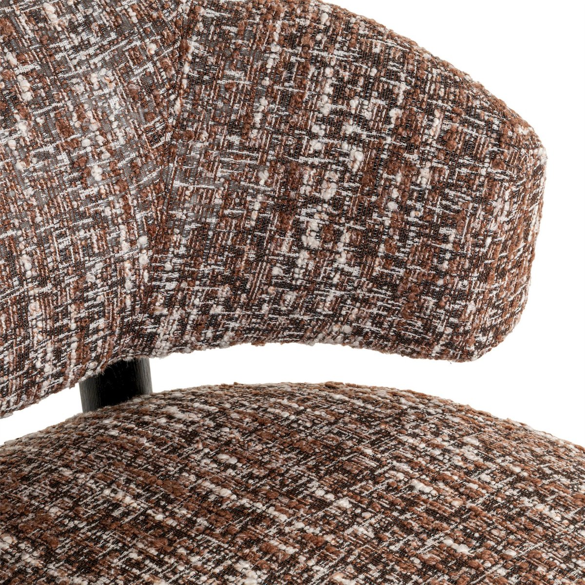 Fauteuil lounge en tissu, Forme organique noisette chiné marron blanc, RECOLLECTION