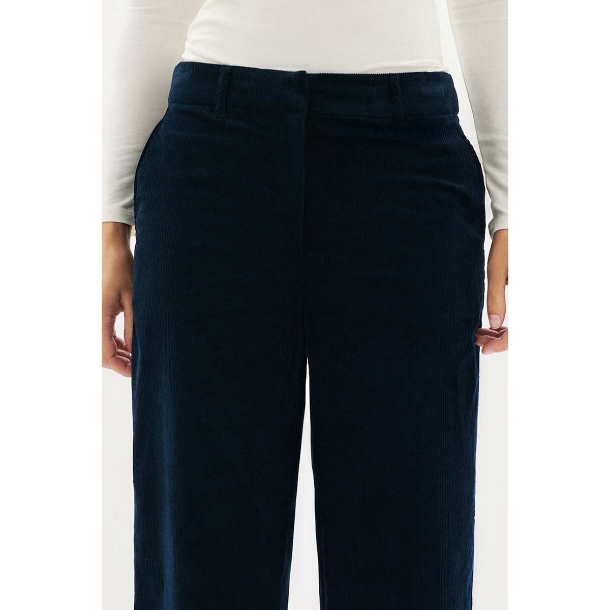 Pantalon PESUVIOVELOURS bleu marine, CAROLL