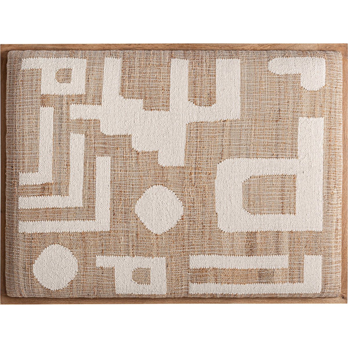 Tête de lit en jute style nordique naturel écru et bois marron, RECOLLECTION