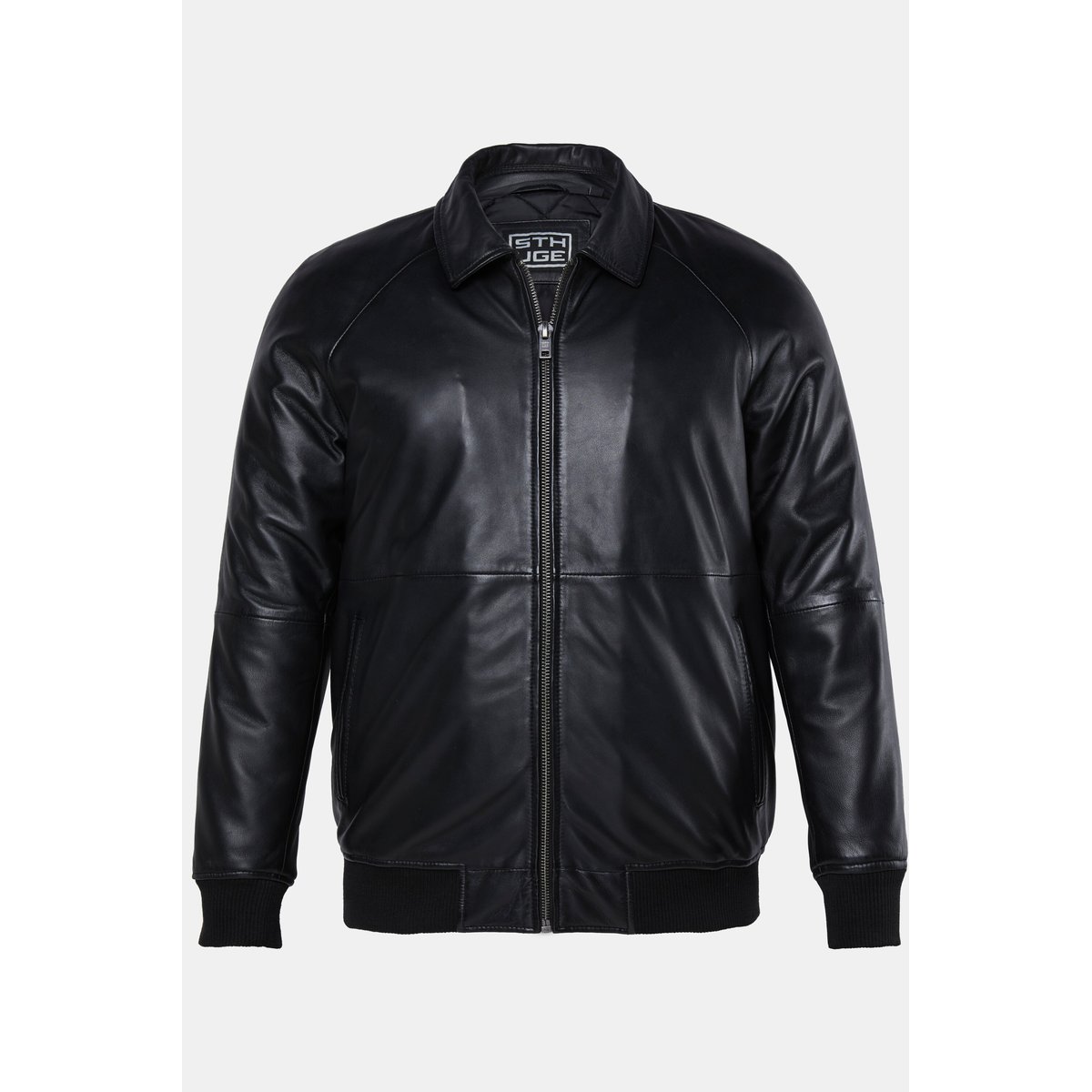 Blouson en cuir d'agneau nappa noir, STHUGE