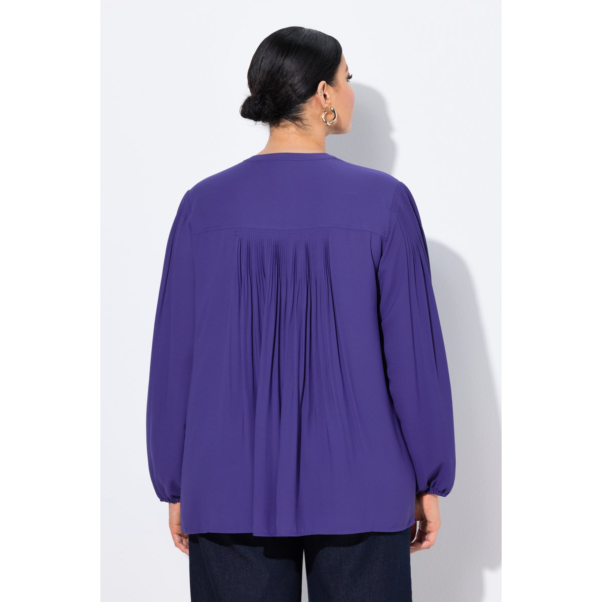 Blouse avec plis fantaisie lys, ULLA POPKEN