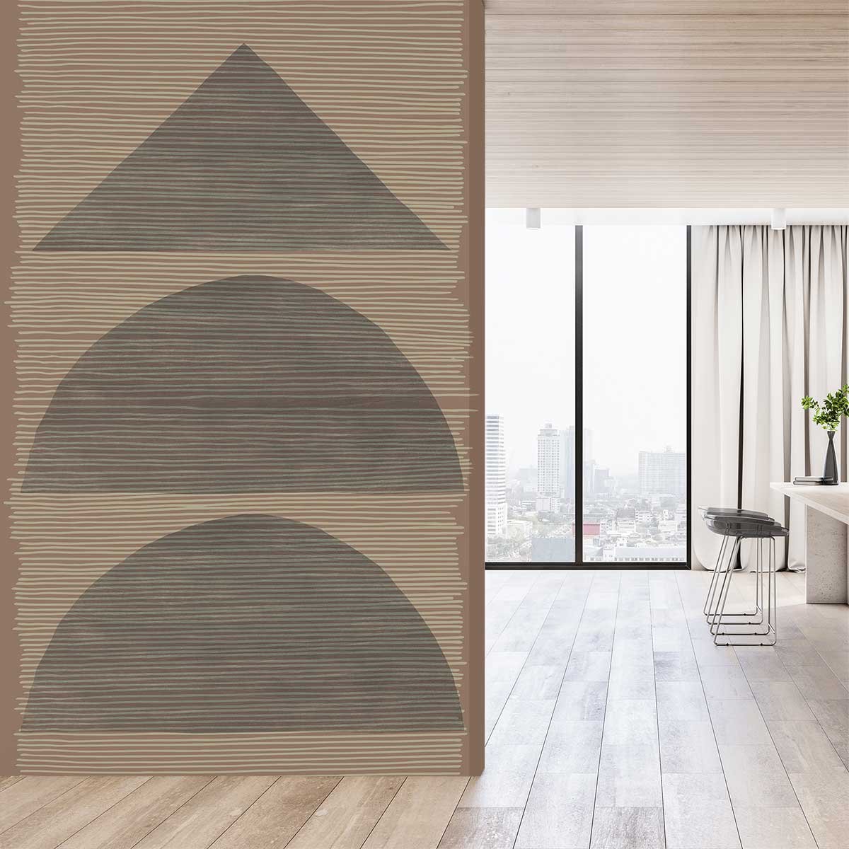 Papier peint, cotangente marron, HEXOA
