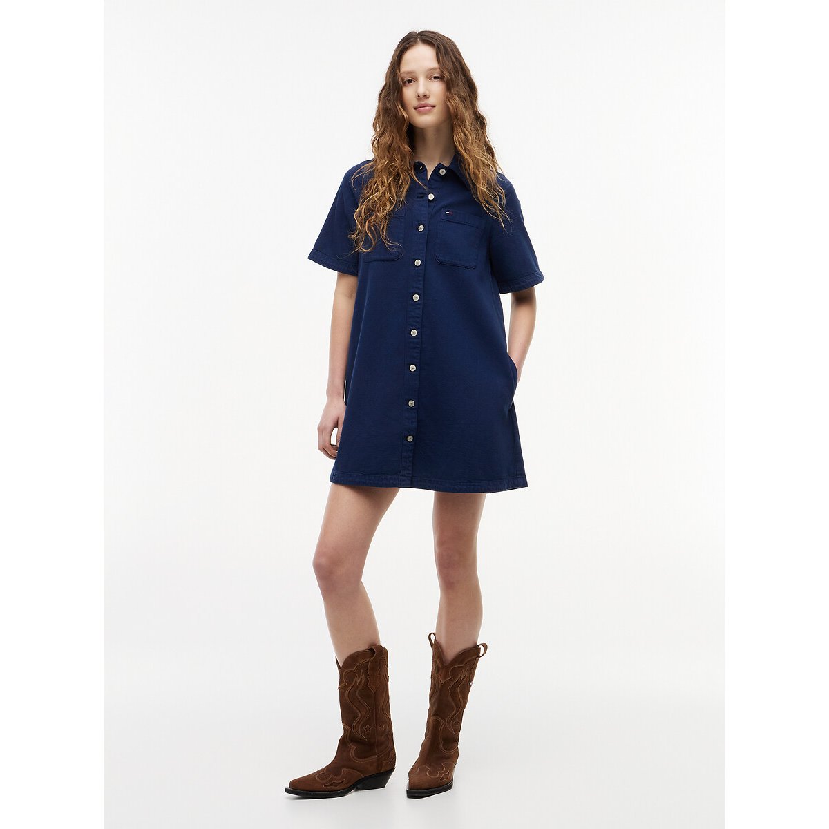 Vestido direito em ganga ganga, TOMMY JEANS