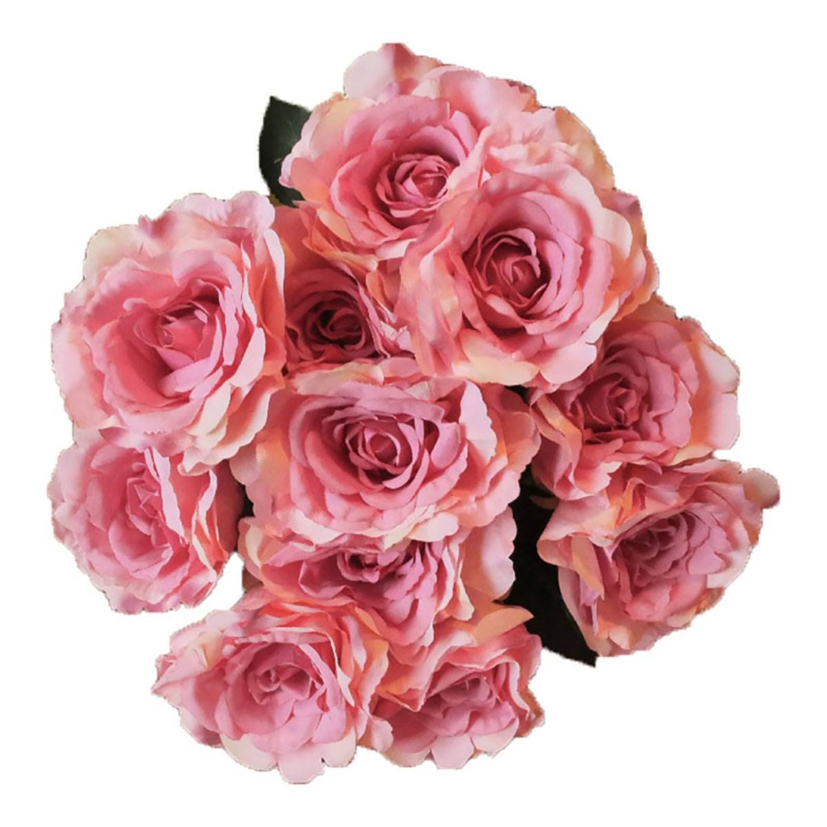 Bouquet de 11 roses artificielles Saint Vale vert, ARTIFICIELLES