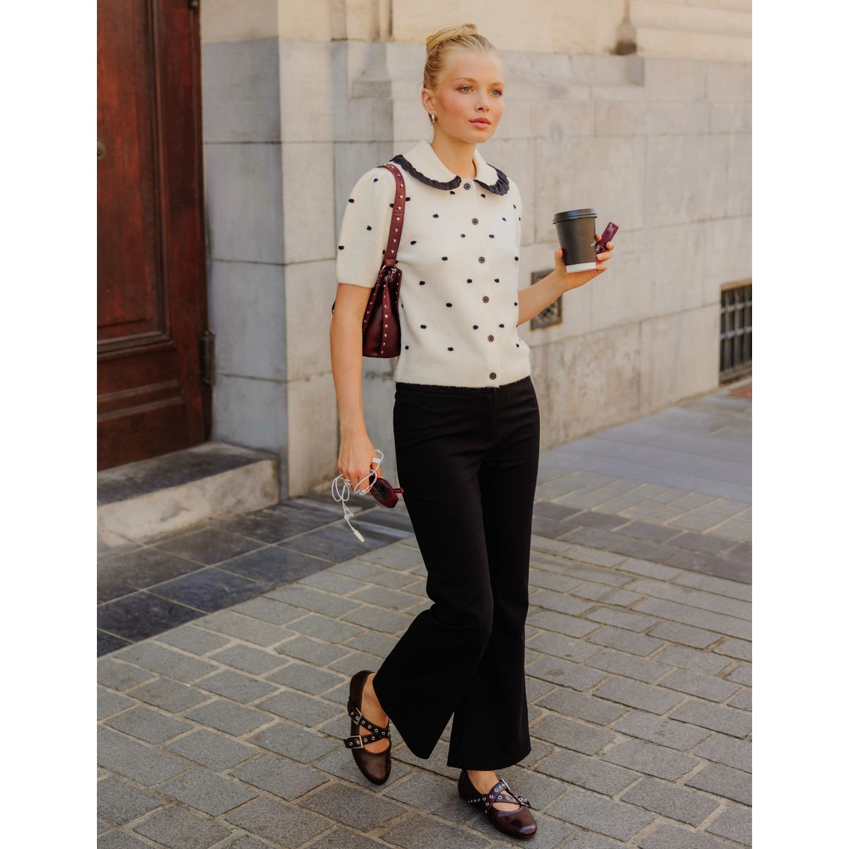 Pantalon kick flare noir, BZB