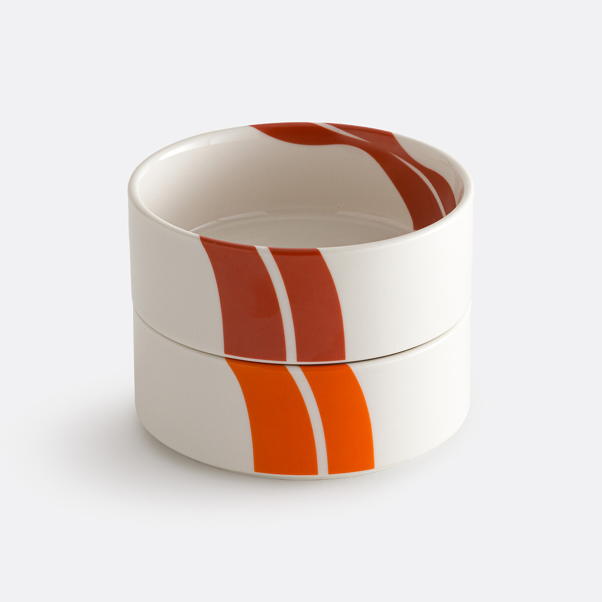 Set di 2 ciotole da aperitivo in ceramica, SONGE arancione/mattone, MAPOÉSIE X LA REDOUTE INTÉRIEURS