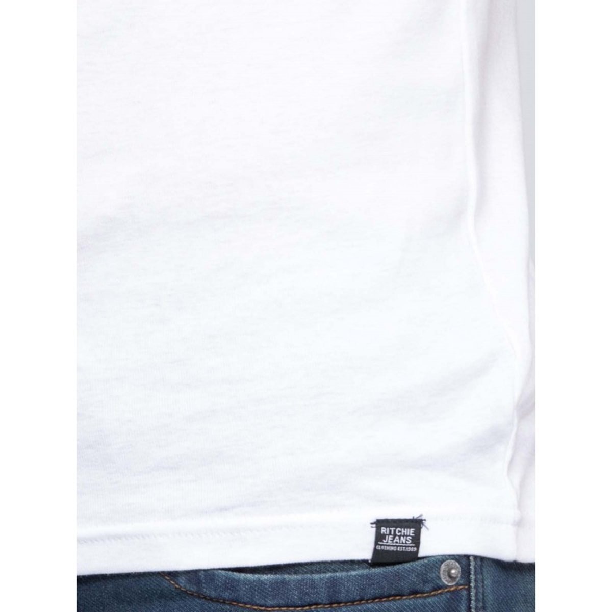 T-shirt Col Rond Pur Coton Organique Warry blanc, RITCHIE