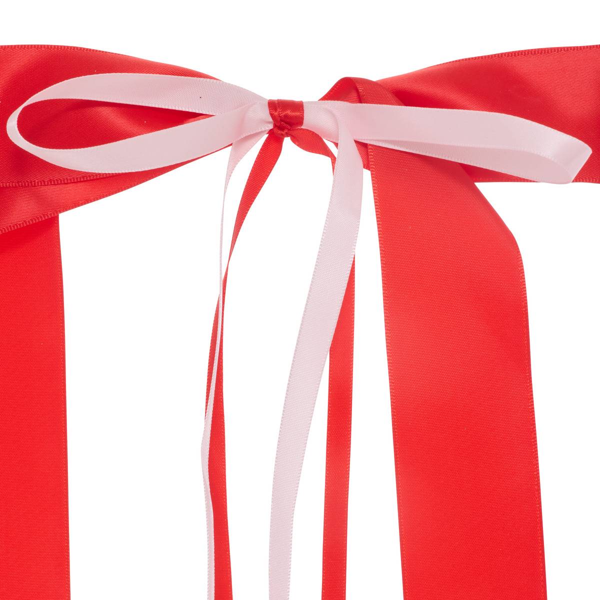NOEUD SATIN DOUBLE 19X30 RG/RS rouge, ATMOSPHERA