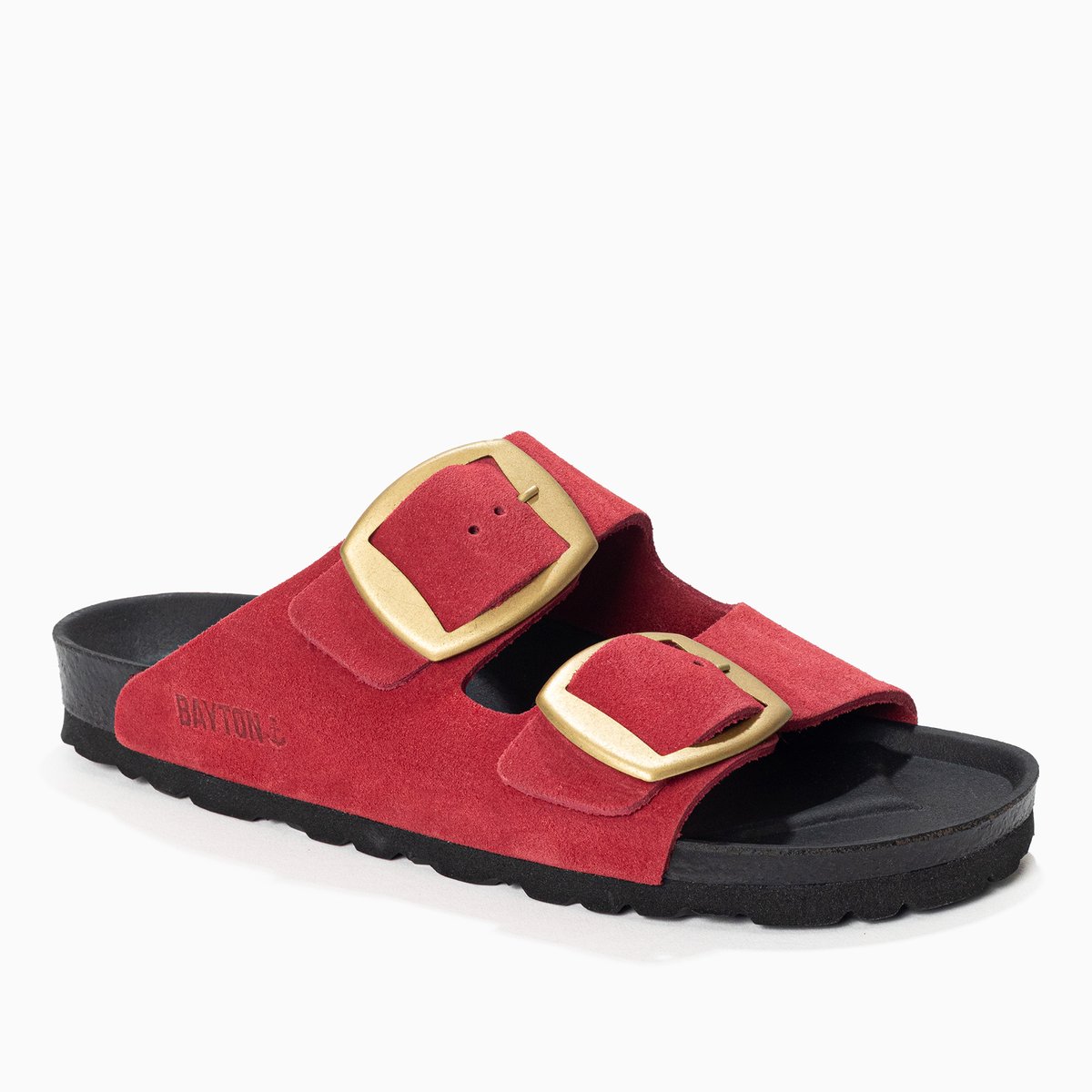 Sandales en cuir suédé ALICANTE rouge, BAYTON