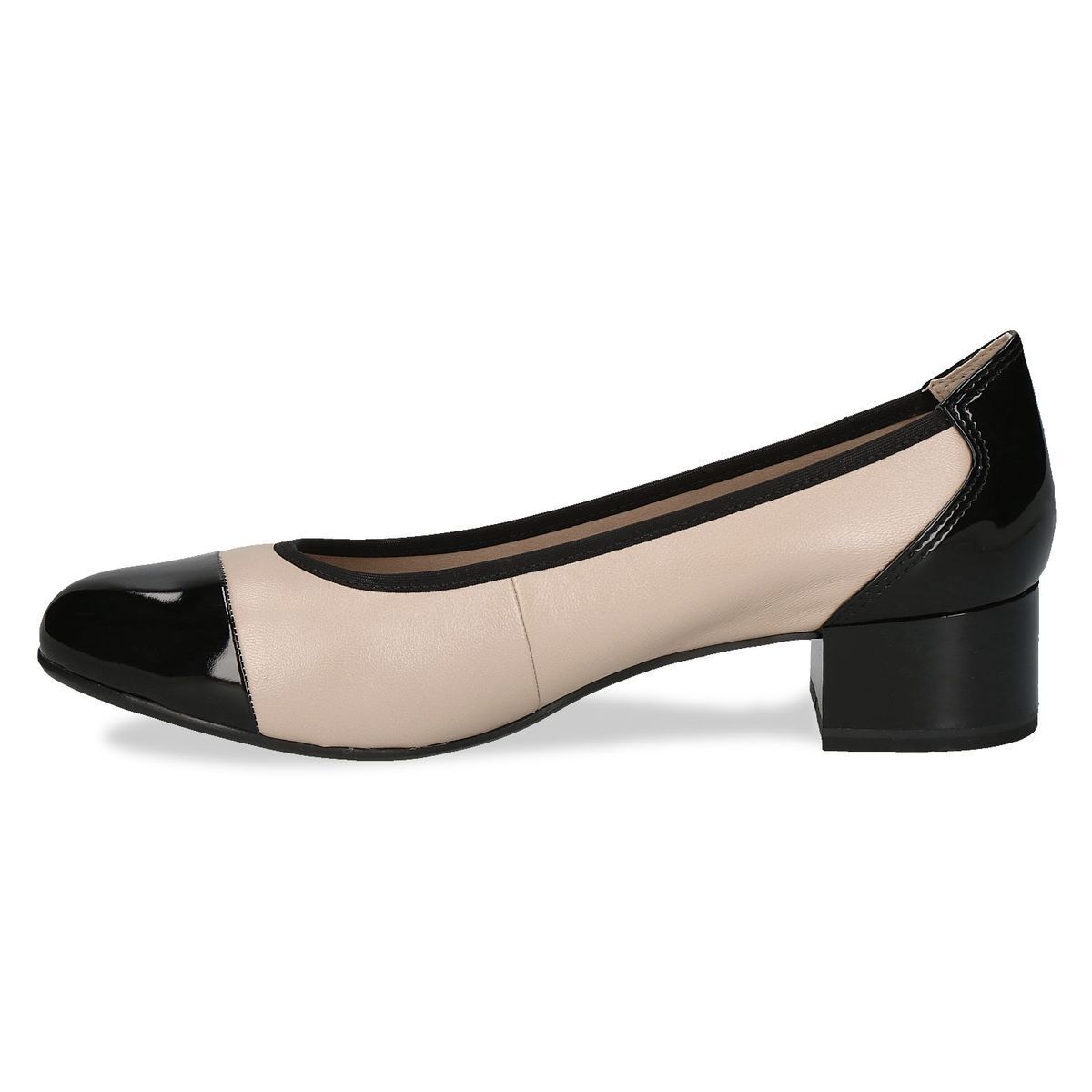 Escarpin talon bloc beige nude, CAPRICE