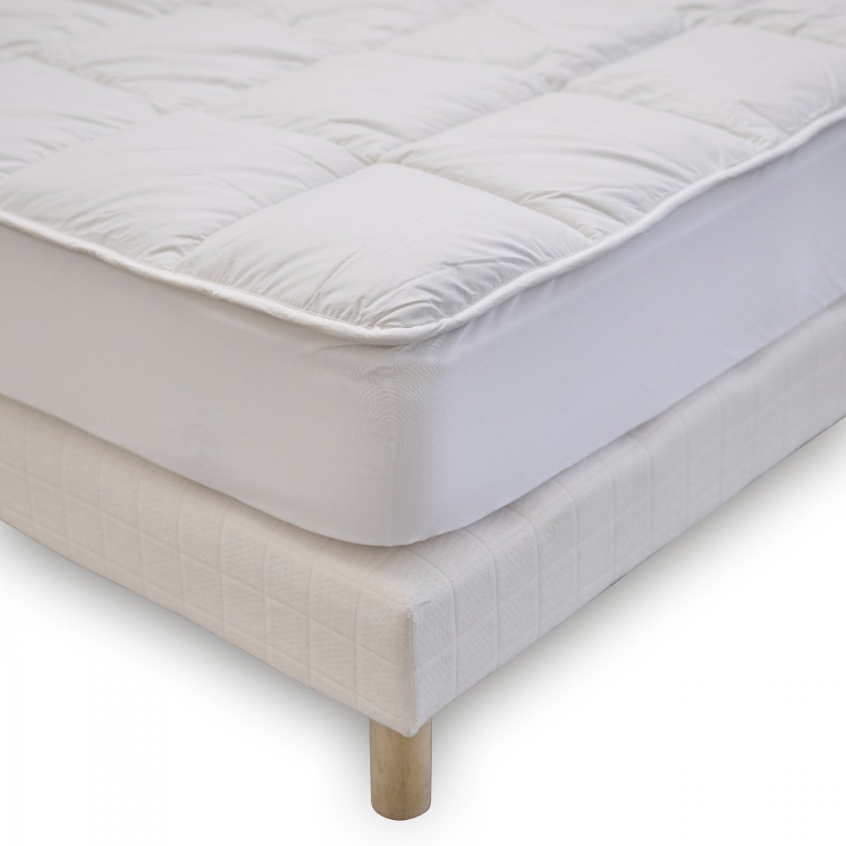 Surmatelas Confort SENSATION DUVET blanc, BLEU CALIN