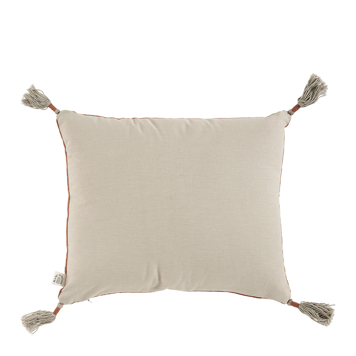 Housse de coussin en velours de coton orange brûlé, BLANC D’IVOIRE