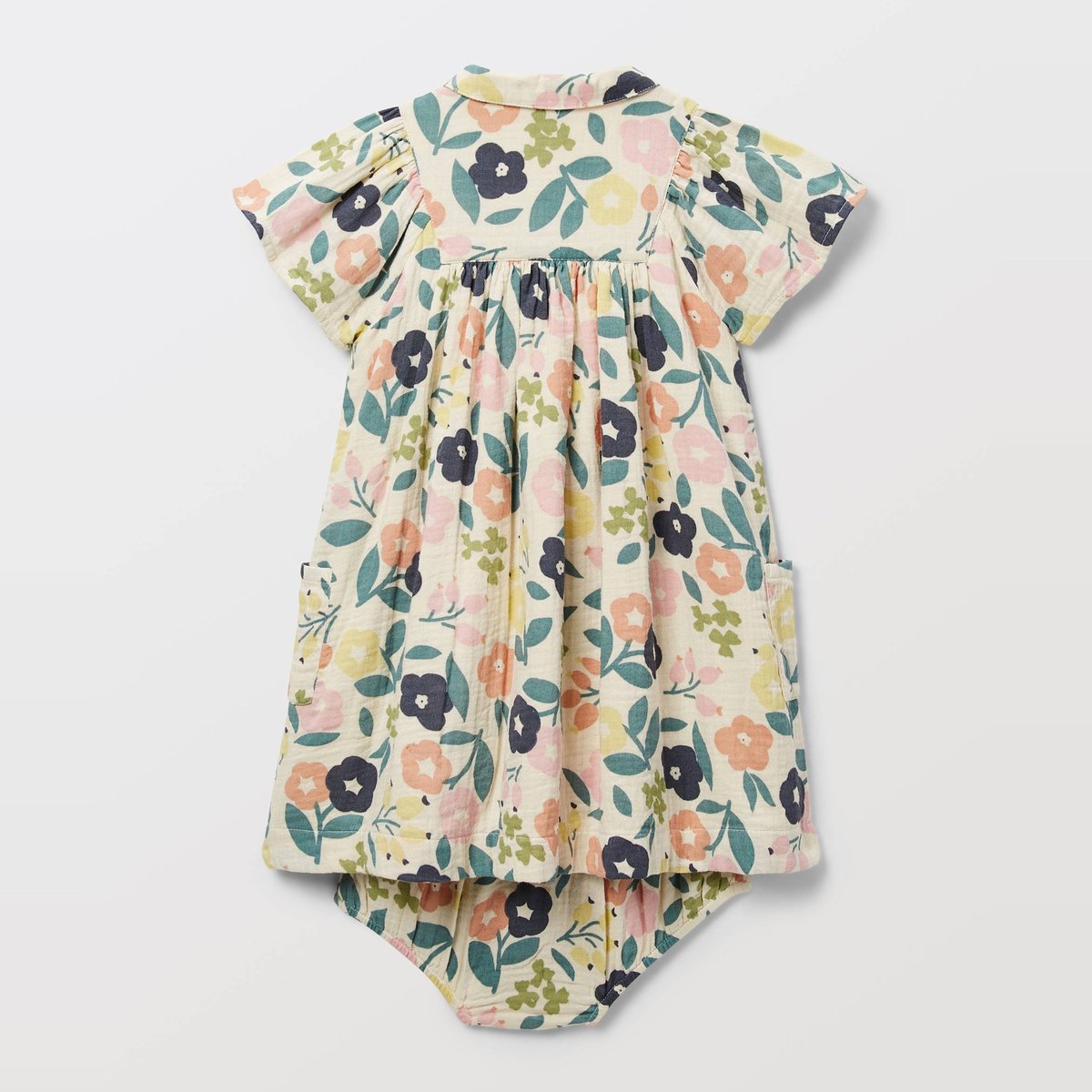 Robe avec bloomer imprimés en coton BIO GOTS naturel, BOUT'CHOU