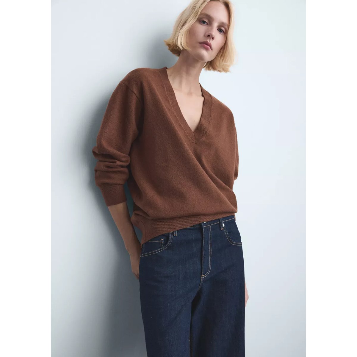 Jean large taille normale bleu, MANGO