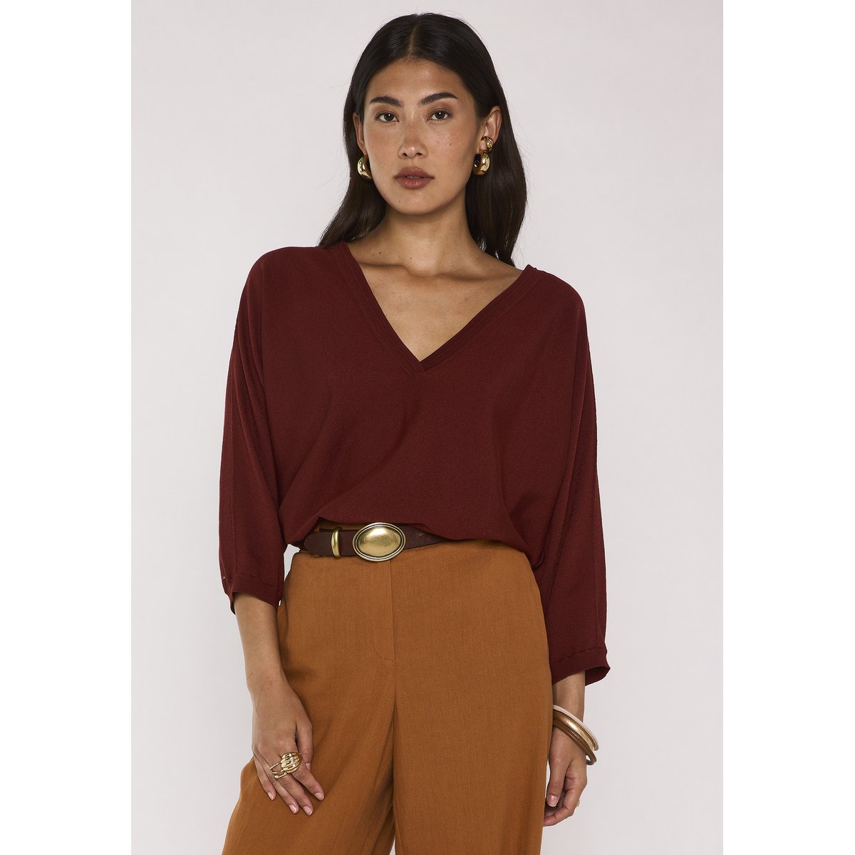 Pull à manches 3/4 chauve-souris AUXANE brique, Maison 123
