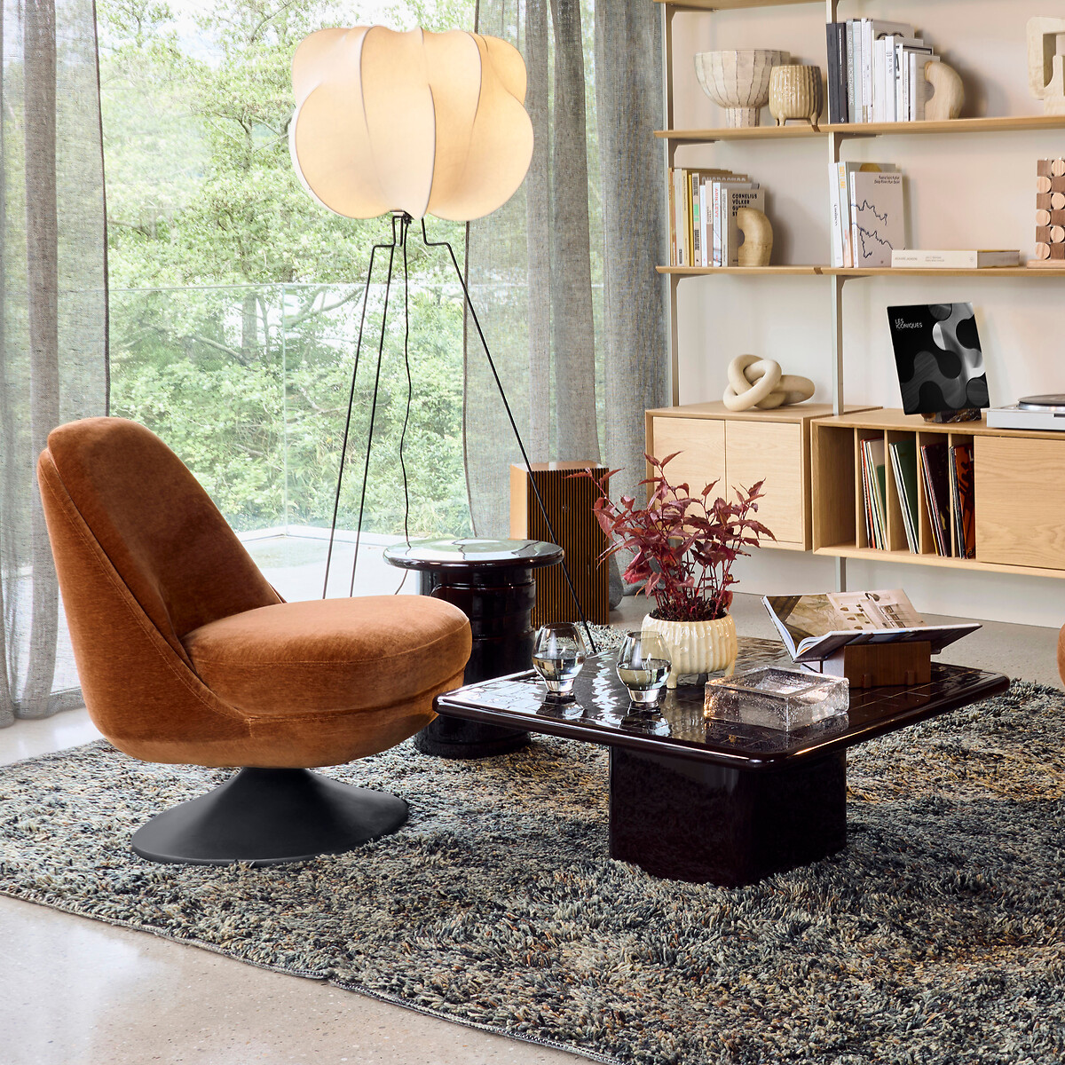 Table basse laquée avec plateau en céramique, MARIA bourgogne, AM.PM