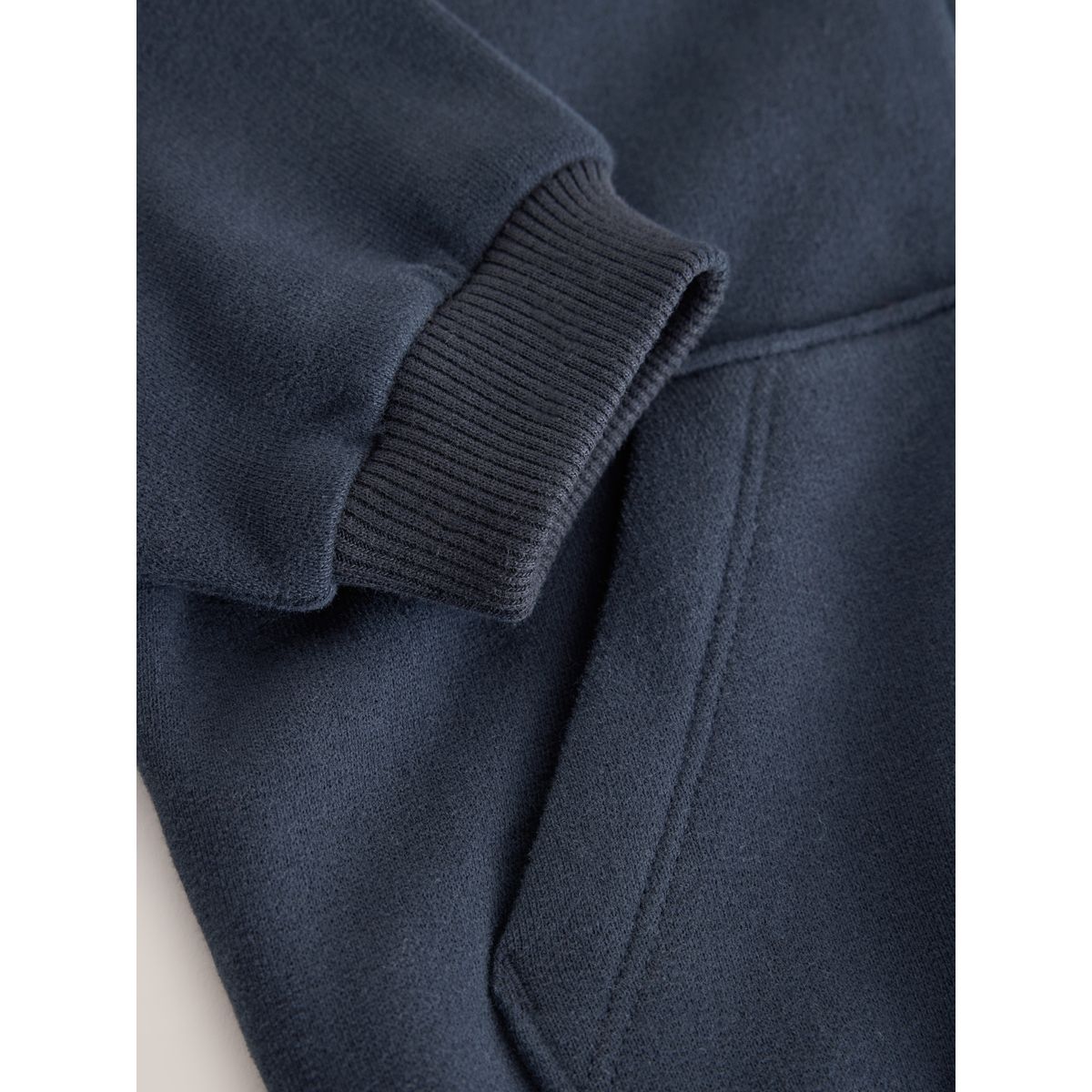 Sweat à capuche doux zippé bleu marine, NEXT