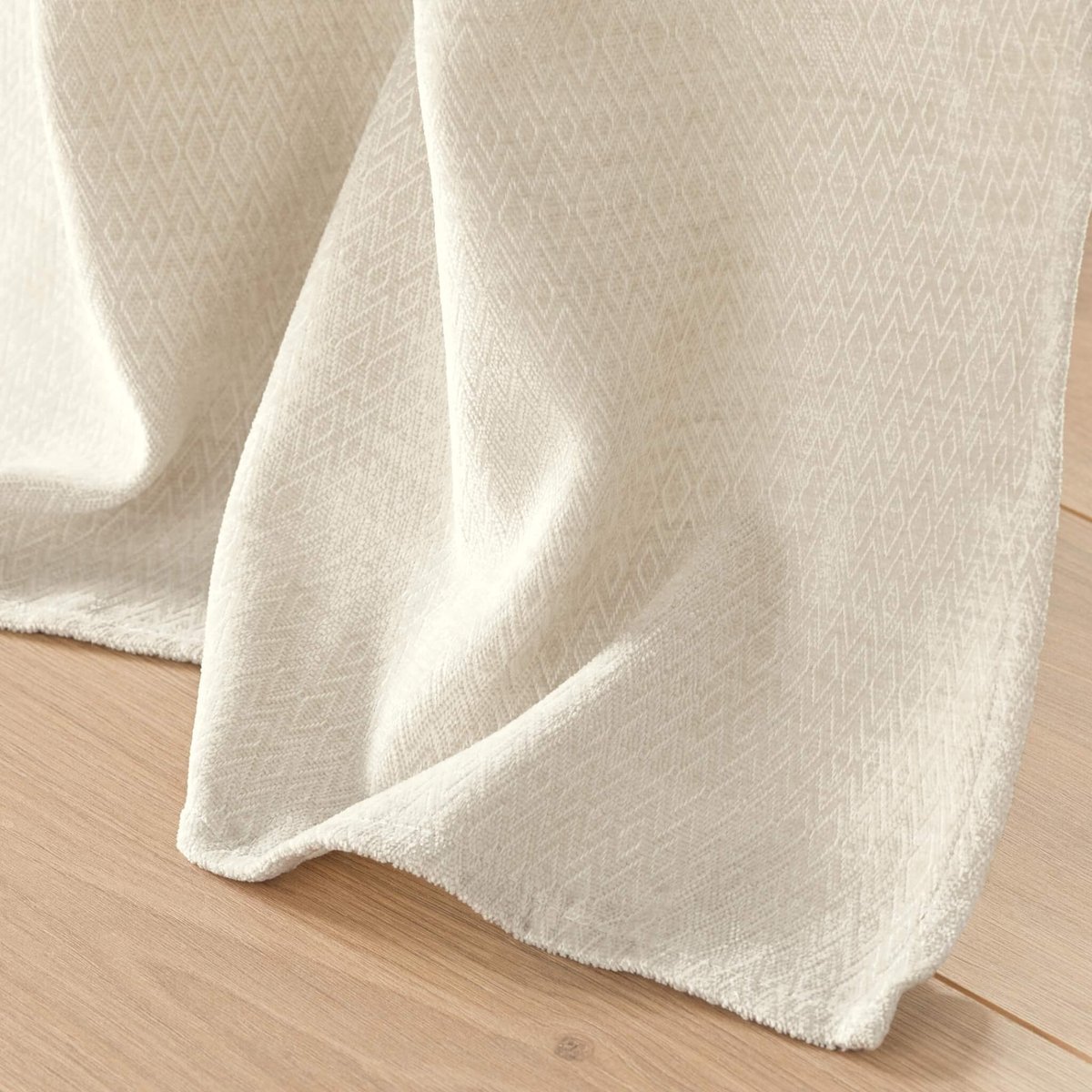 Rideau velours jacquard mika naturel, DOUCEUR D'INTÉRIEUR
