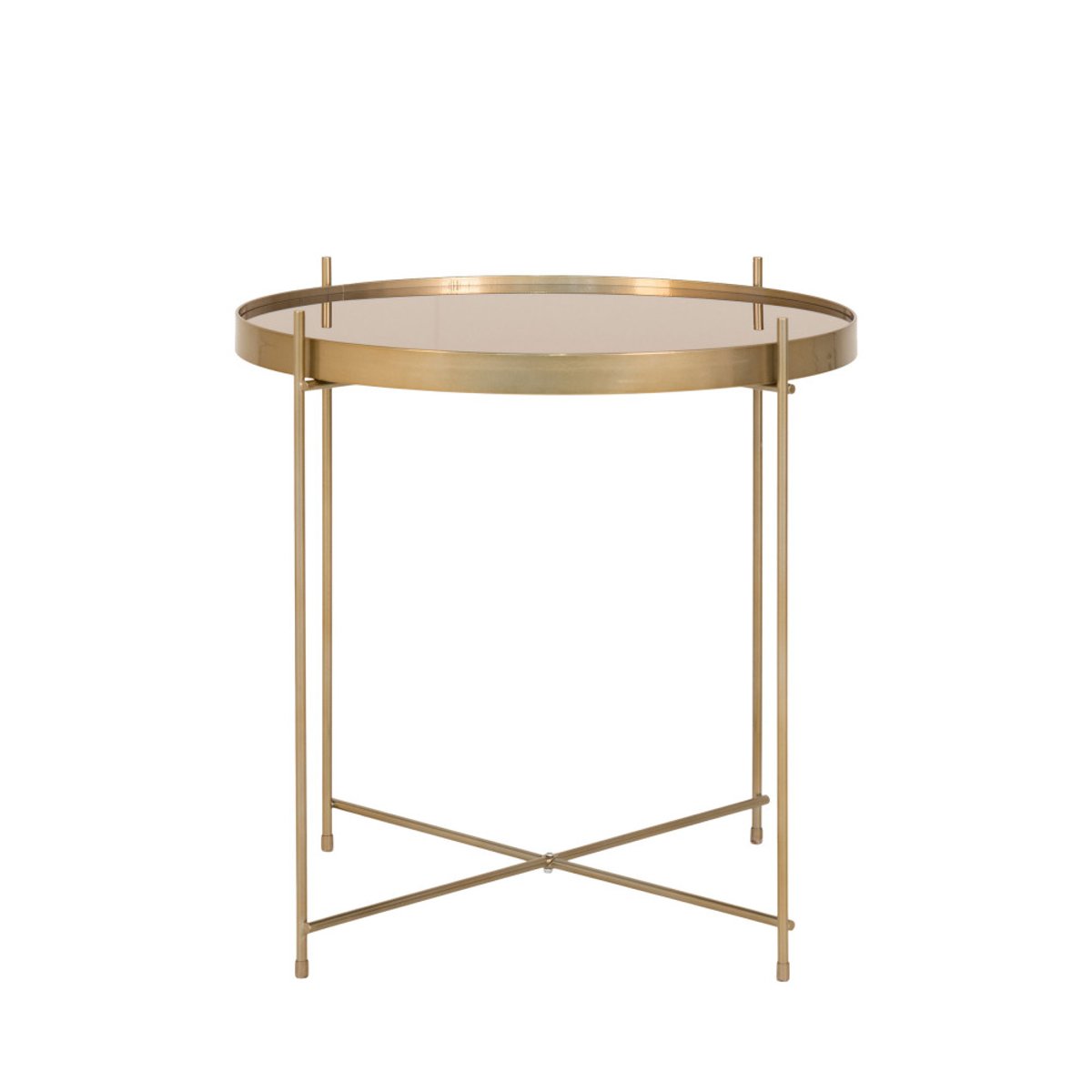 Table basse en verre et métal  48xh48cm- VENEZIA laiton, HOUSE NORDIC