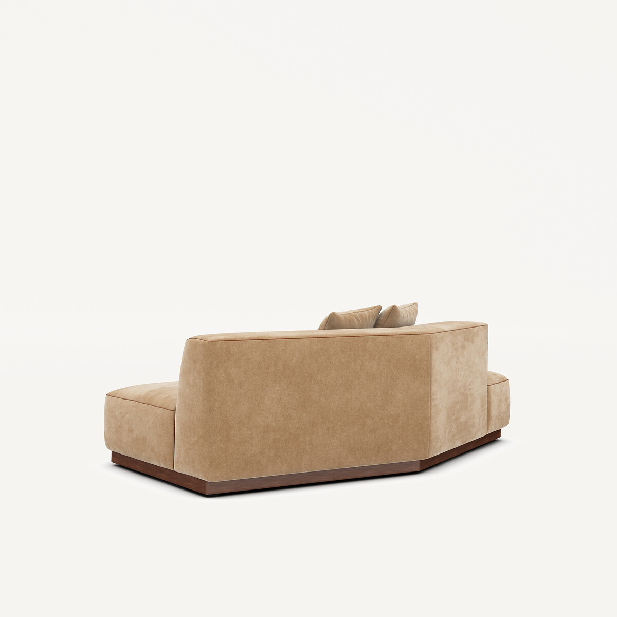 Demi-canapé gauche en velours stonewashed, JACOPO ficelle, AM.PM