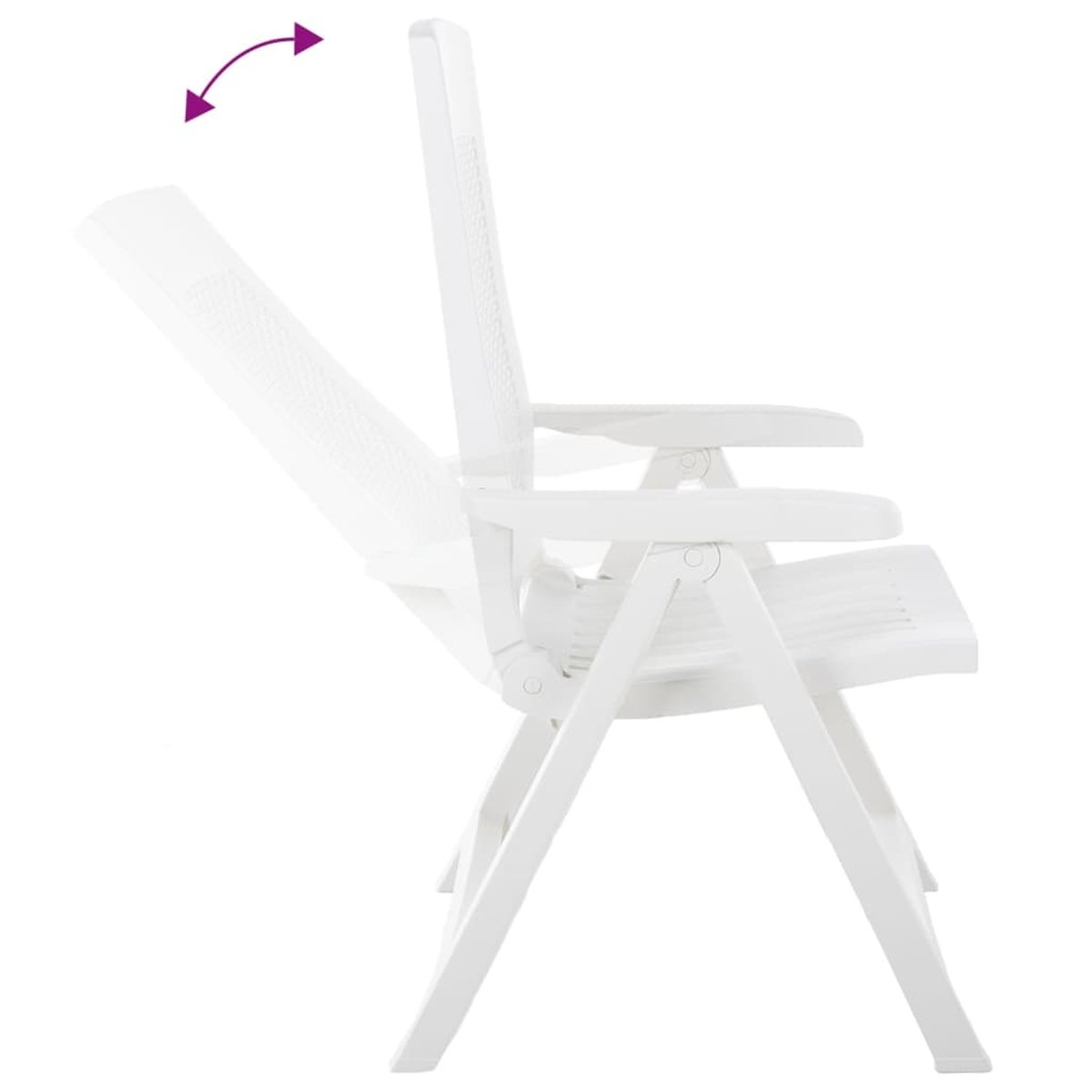 Lot de 2 chaises de jardin inclinables pliantes blanc, HOME MAISON