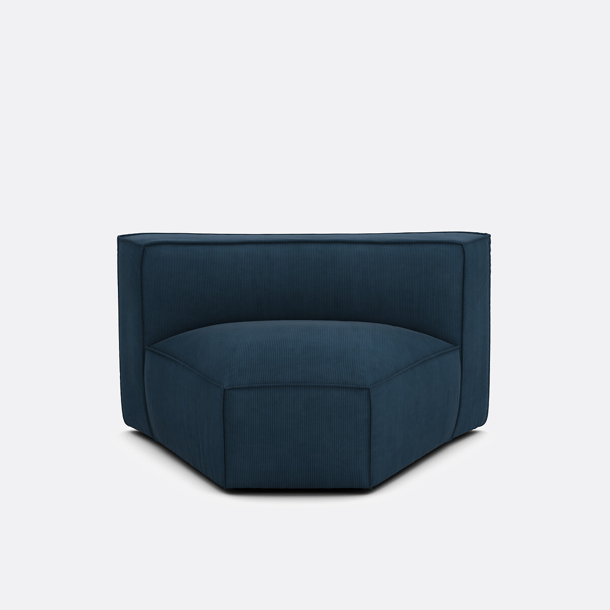 Elément d'angle ouvert pour canapé modulable, velours côtelé fines côtes, SEVEN bleu, LA REDOUTE INTERIEURS