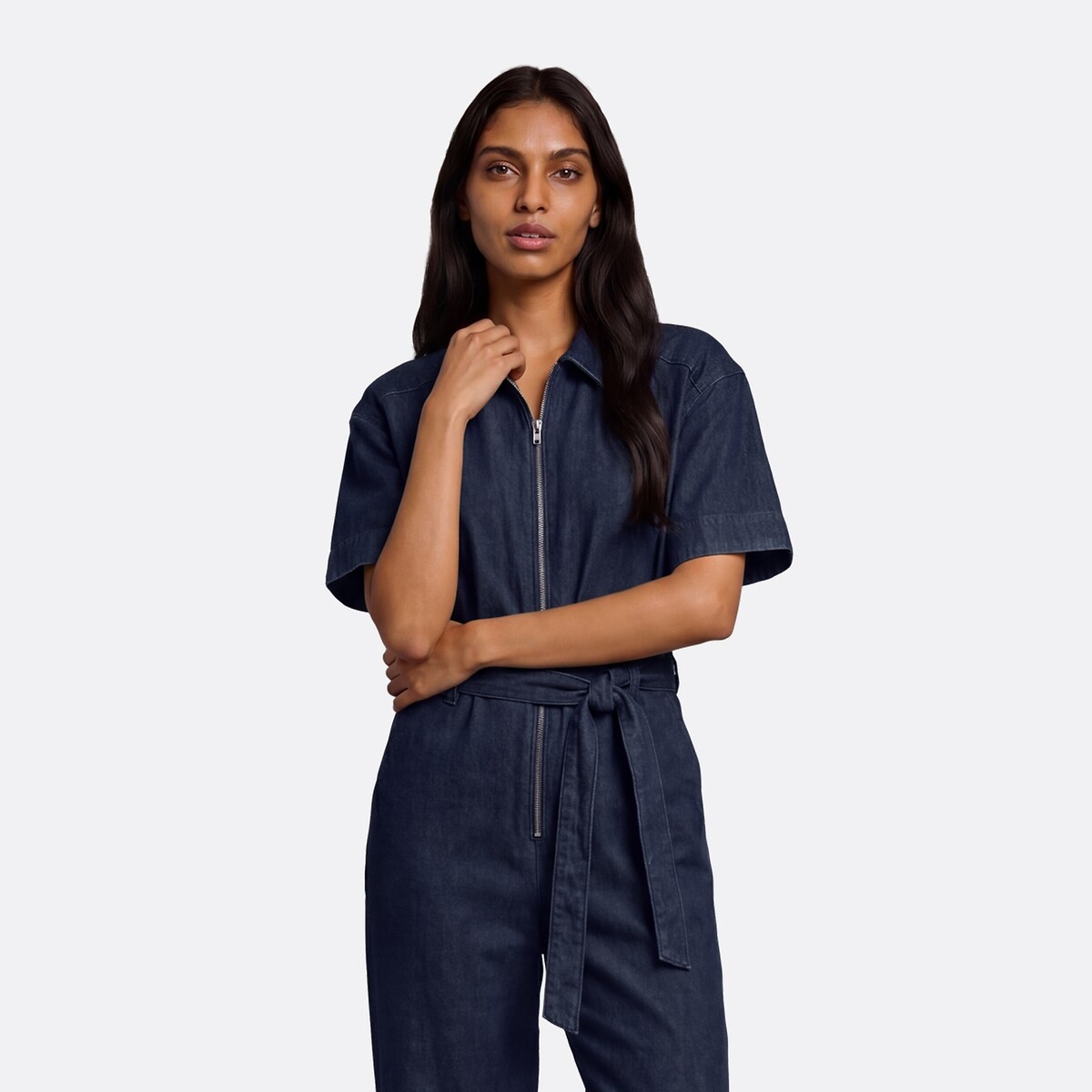Combinaison longue en denim brut, LA REDOUTE COLLECTIONS