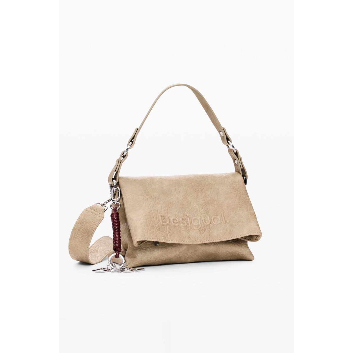 Sac effet cuir moyen beige, DESIGUAL