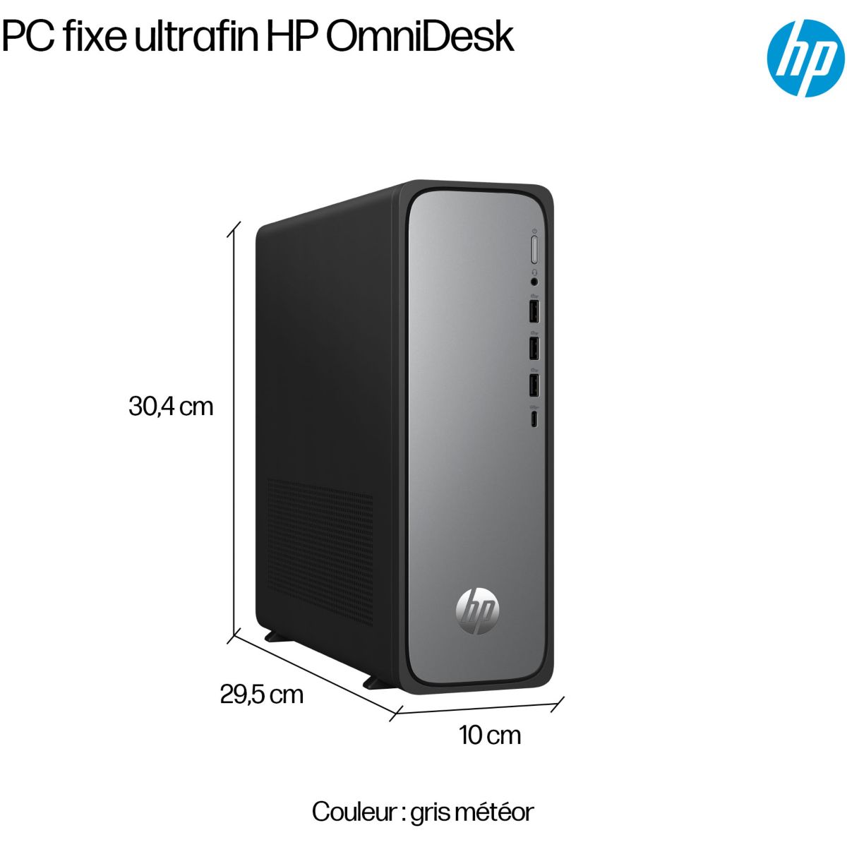 Unité centrale OmniDesk Slim DT S03-0033nf PC Intel 300 SSD 256 Go couleur unique, HP