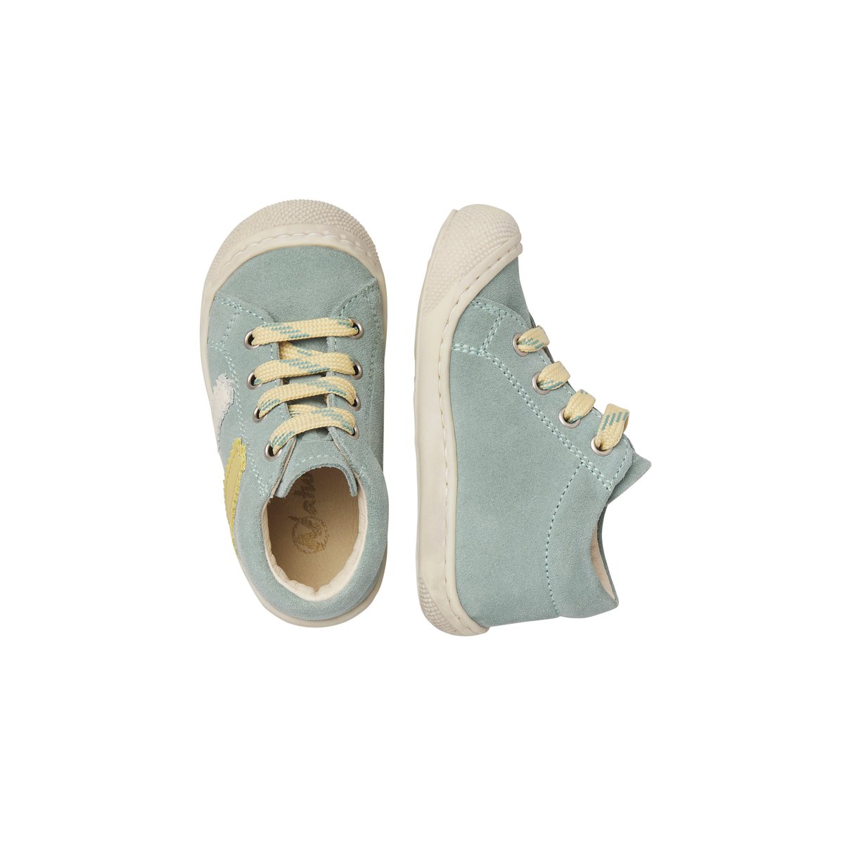 Chaussures premiers pas en suède MACKS 3 sage-blanc crème, NATURINO