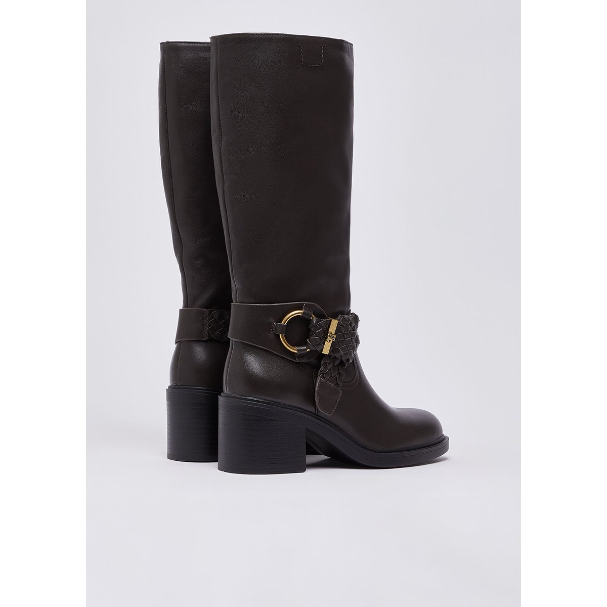 Bottes en cuir marron foncé, LIU JO