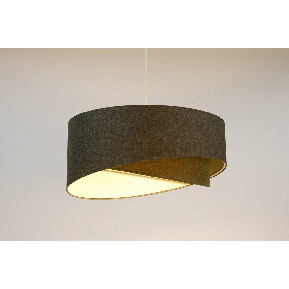 Suspension en tissu rond Boho beige crème en tissu structuré, BPS KONCEPT