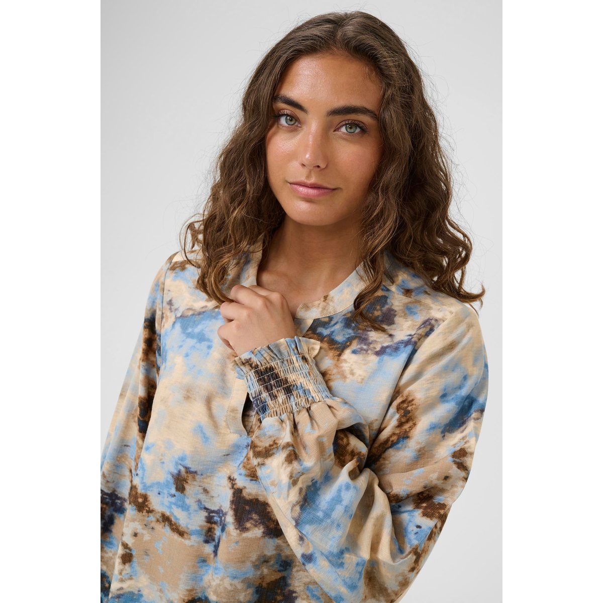 Blouse à manches longues marron brown splash, CULTURE