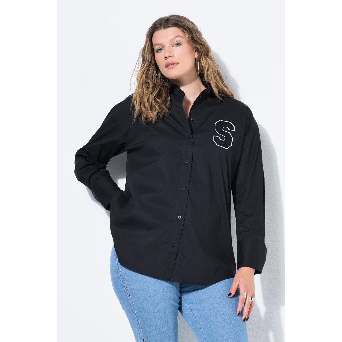 Chemisier oversize à manches longues avec noir, STUDIO UNTOLD