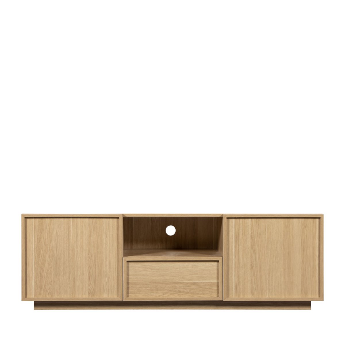Meuble TV 2 portes 1 tiroir en bois- JOY bois clair, DRAWER