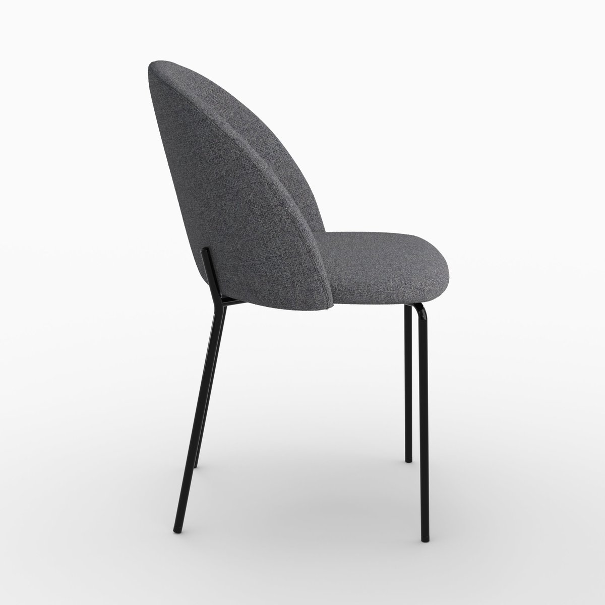 Lot de 2 chaises en tissu chiné - KARL gris foncé, MAISON PAVANE