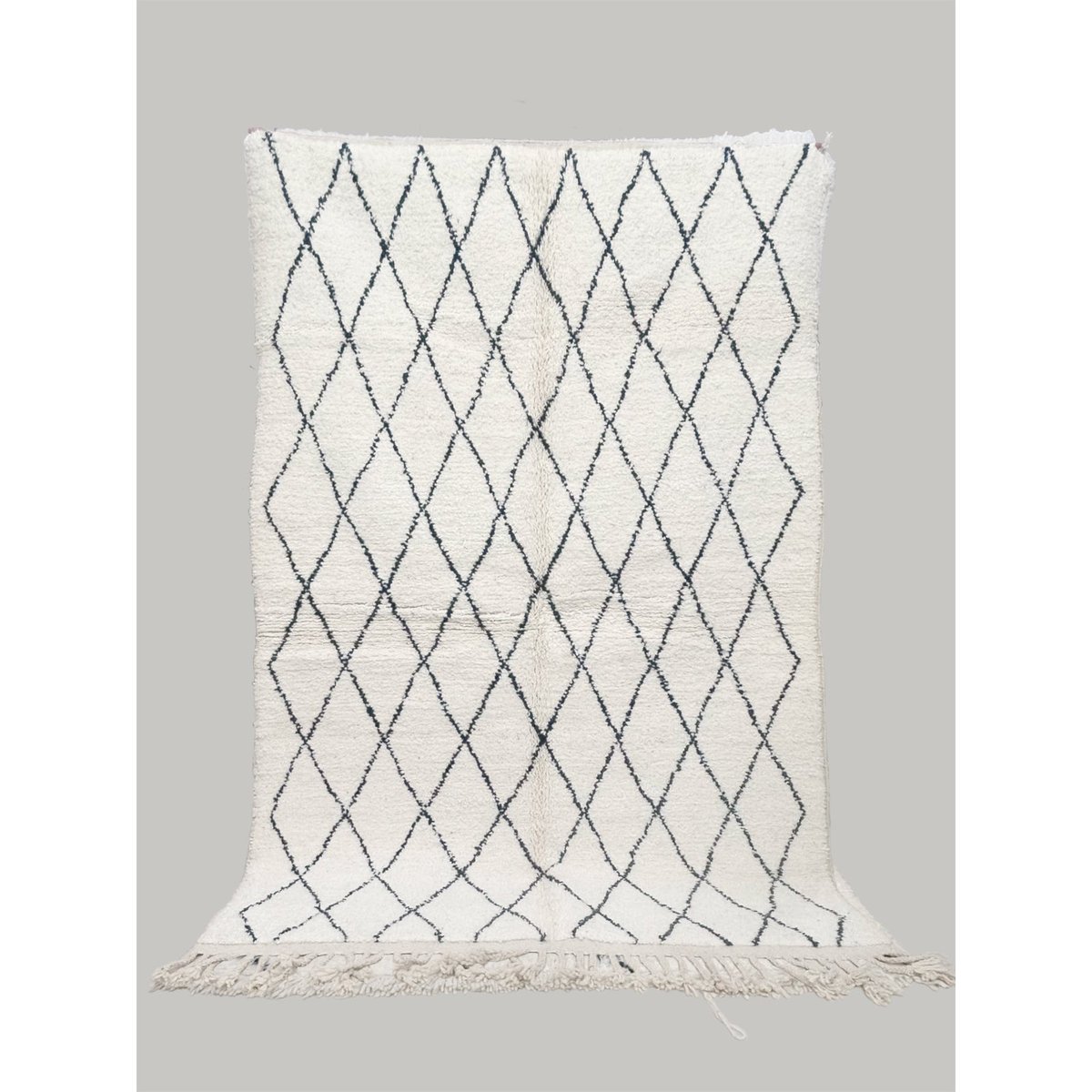 Tapis berbère à losanges au design élégant 150 cm x 250 cm beige sable, AFK LIVING