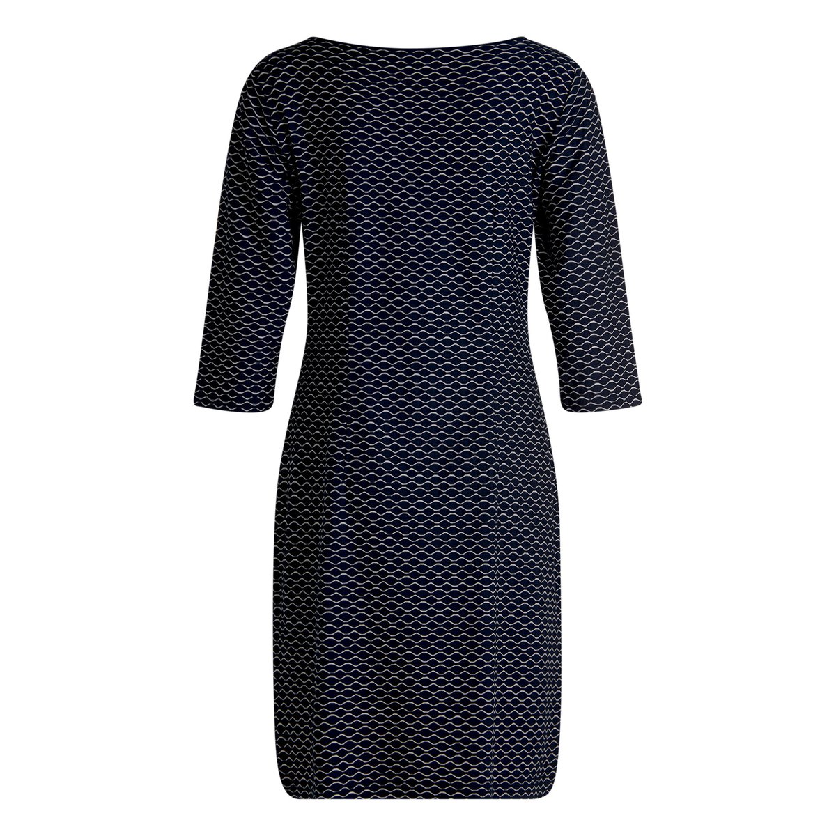 Robe droite à manches 3/4 bleu/blanc, BETTY BARCLAY