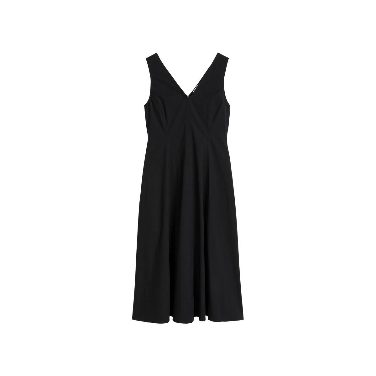 Robe avec jupe évasée en popeline stretch noir, MARC O'POLO