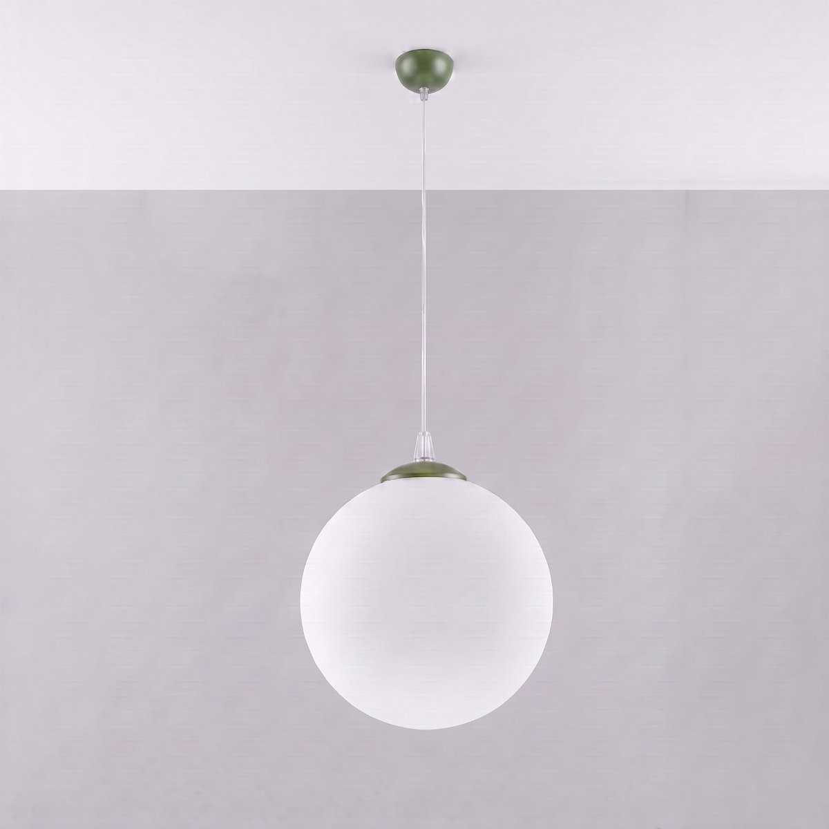Suspension Acier Vert Olive E27 1 Ugo vert olive, EDEN