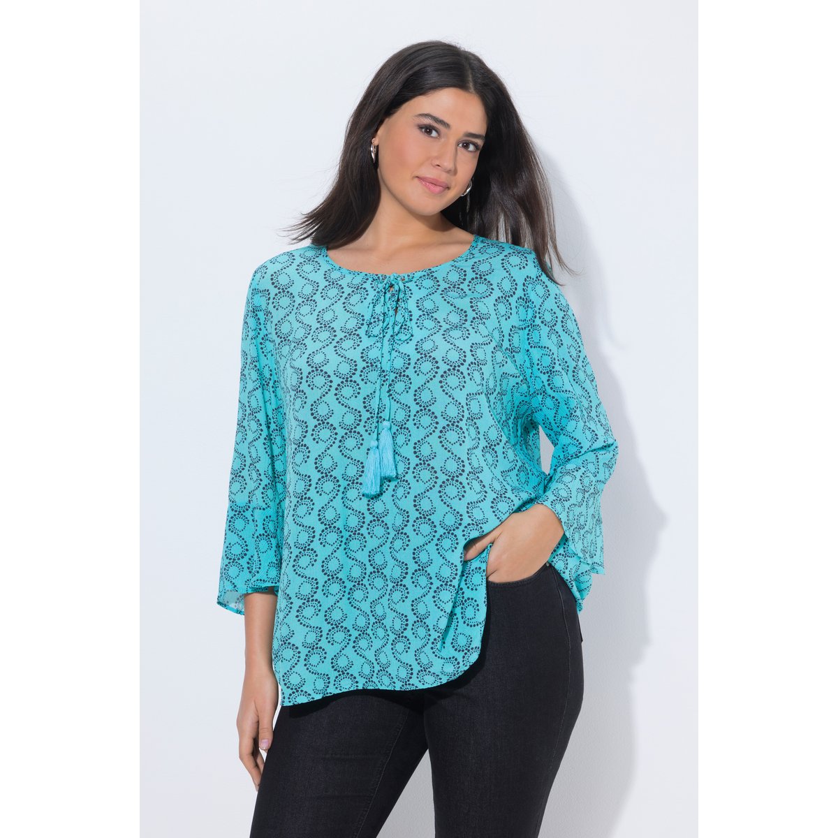Tunique coupe évasée aqua foncé, ULLA POPKEN