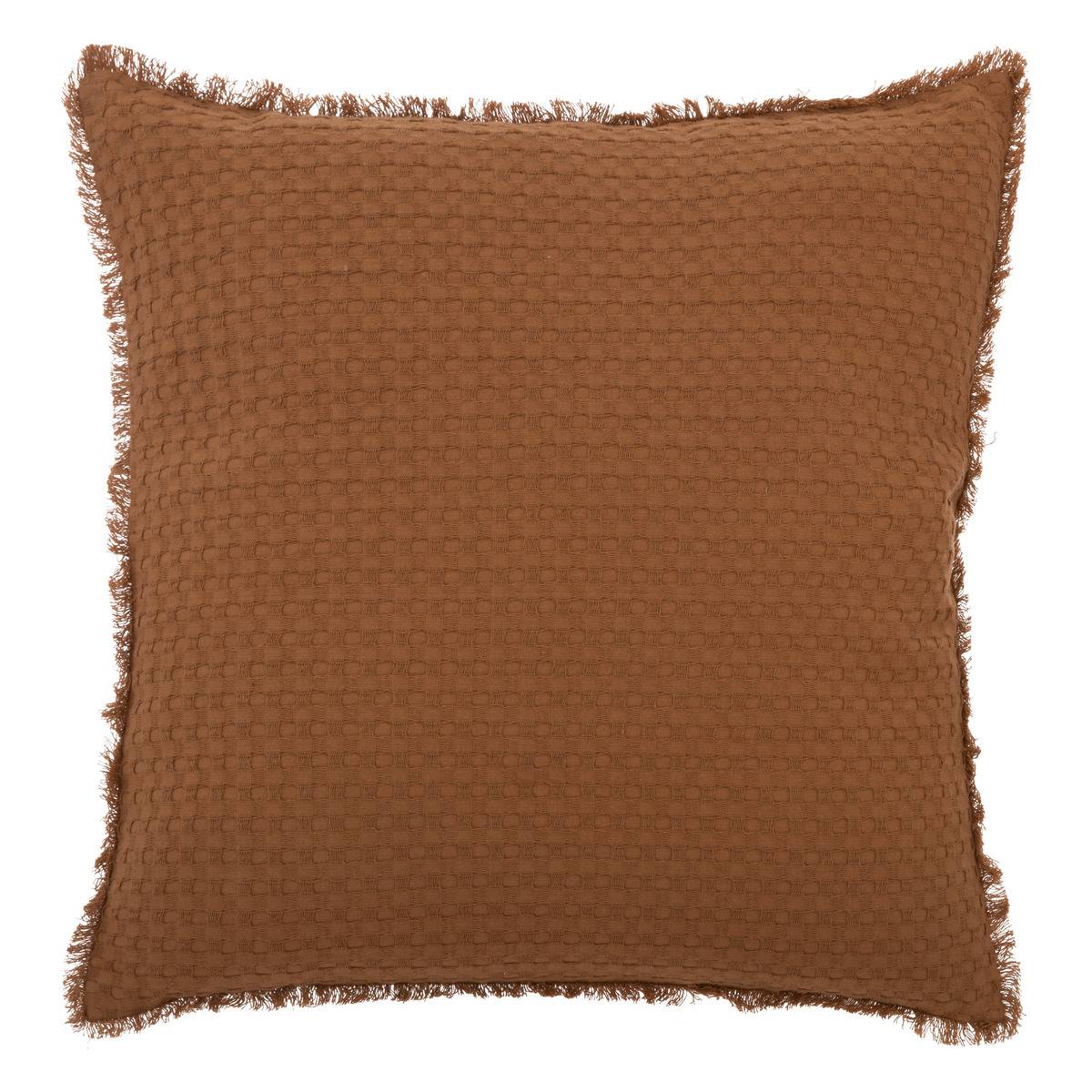 Coussin déhoussable à franges WIDDY terracotta, ATMOSPHERA