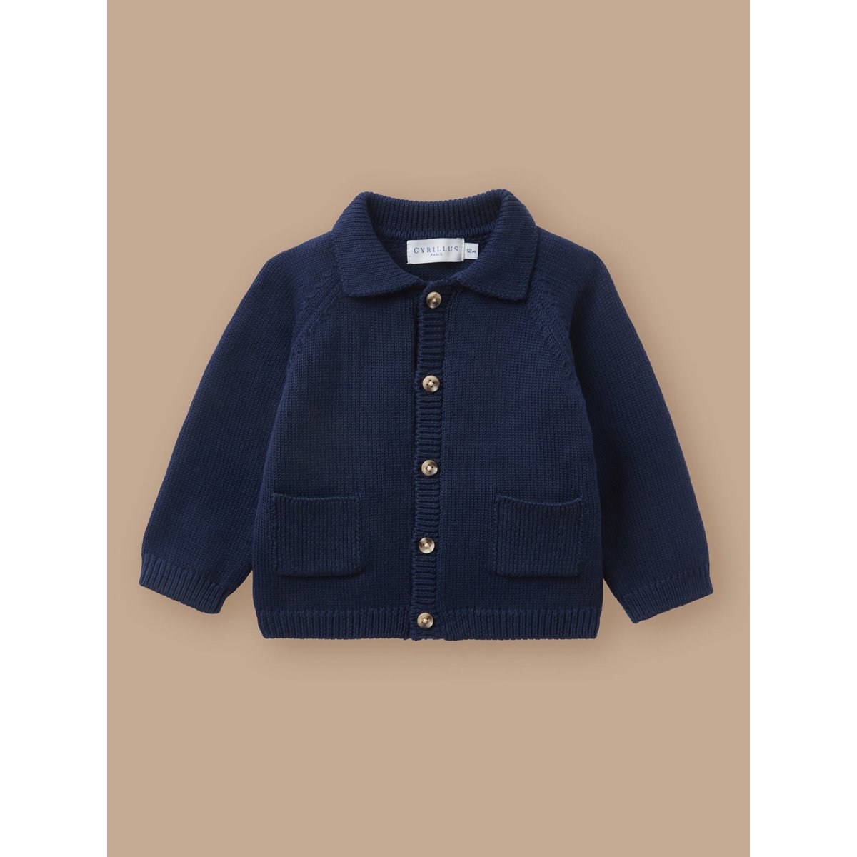 Cardigan col polo marine, CYRILLUS