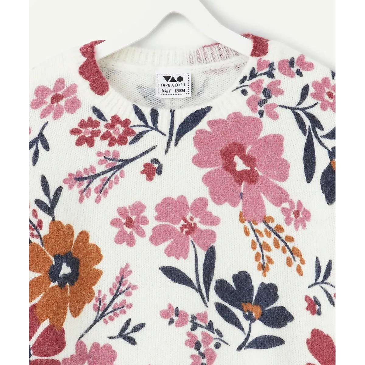 Pull con stampa a fiori fantasia écru, TAPE A L'OEIL
