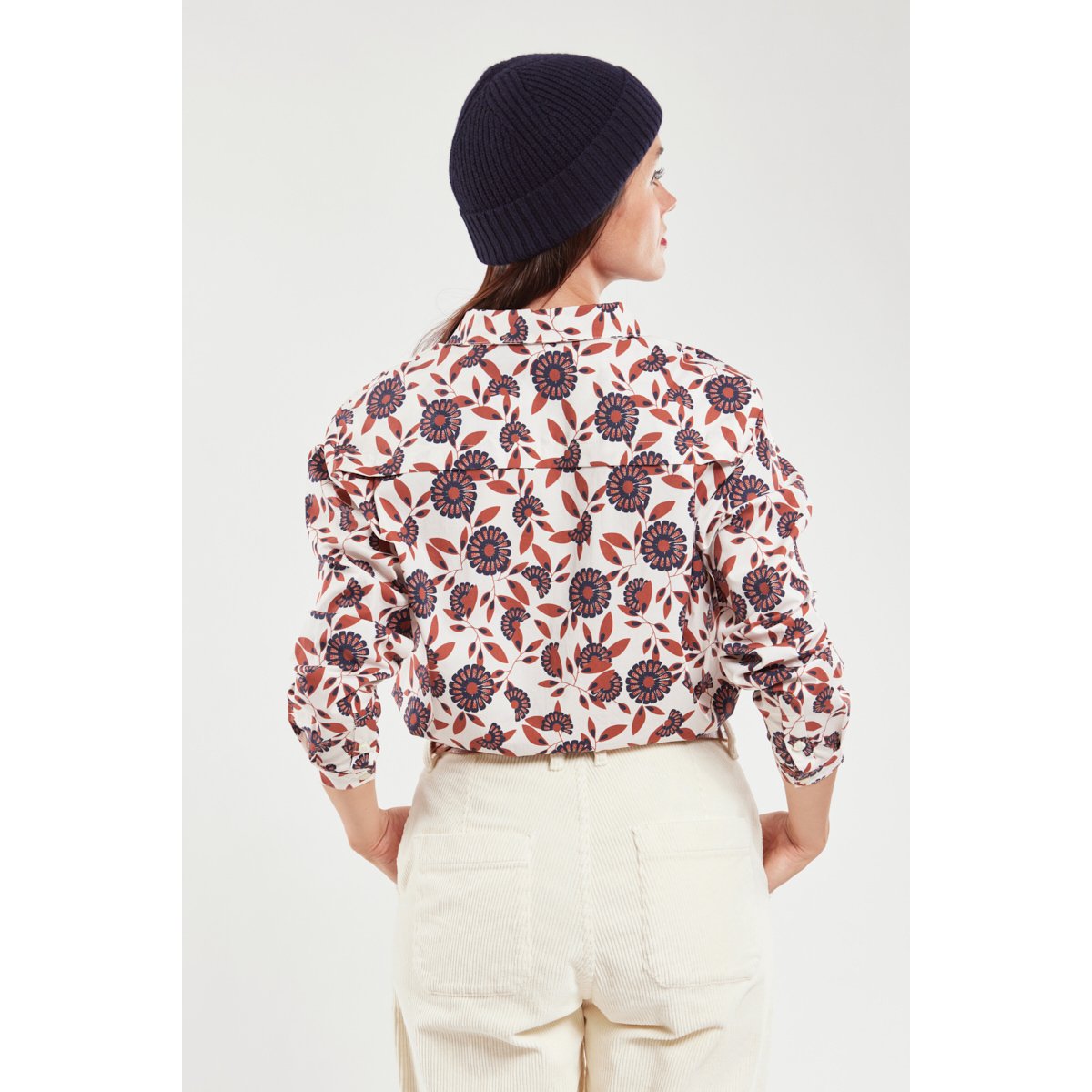 Chemisier fleuri imprimé fleurs eventail, ARMOR-LUX