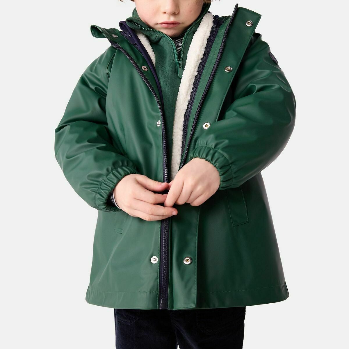 Ciré mixte 3 en 1, idéal pour toutes les saisons. vert, PETIT BATEAU