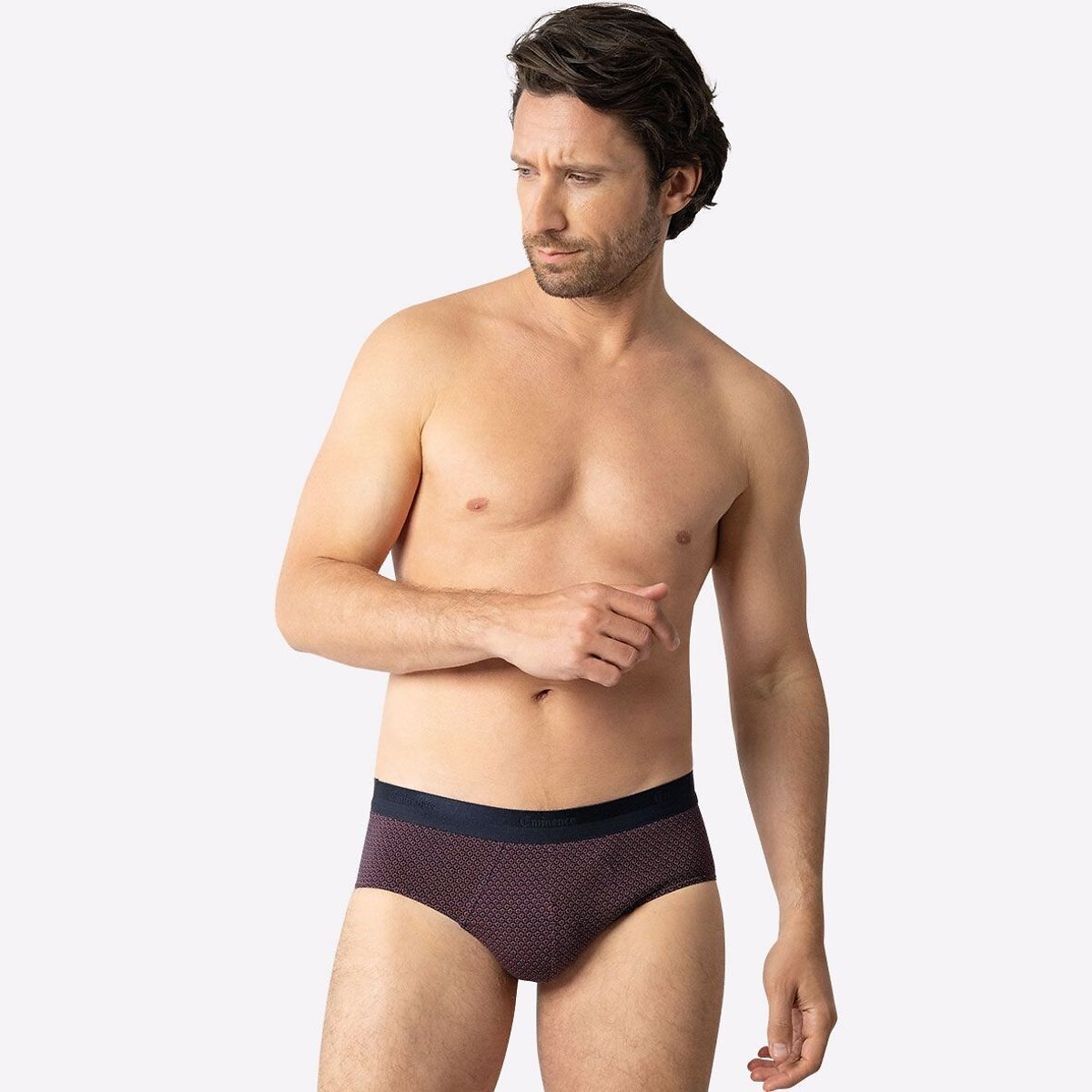 Lot de 3 slips premium Studio terracotta + bleu marine, EMINENCE