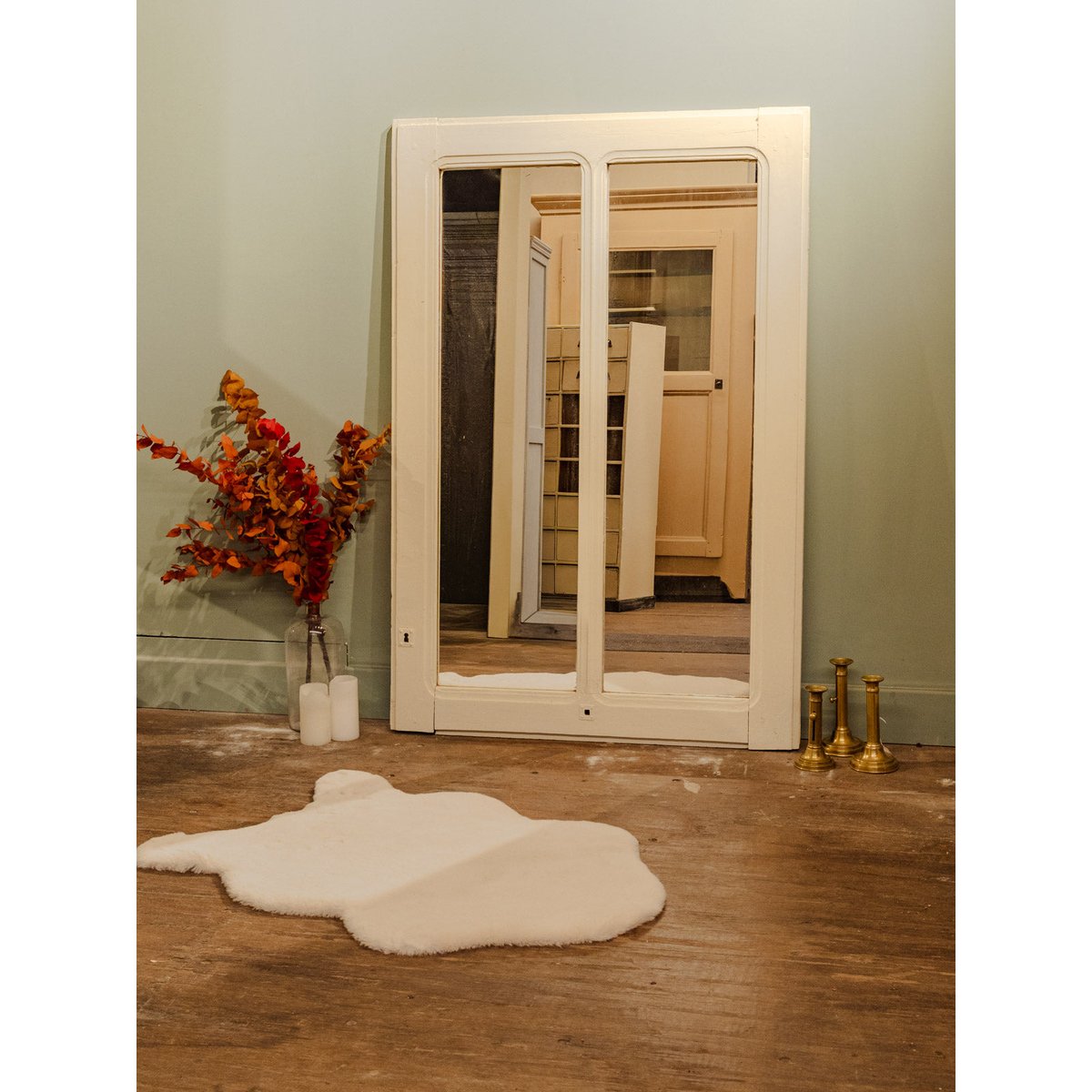 Miroir en bois Igor N°870 - Bon état beige, DEBONGOUT